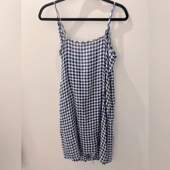 Rails Malia Gingham Wrap Dress Size Medium Blue White - Picture 12 of 13
